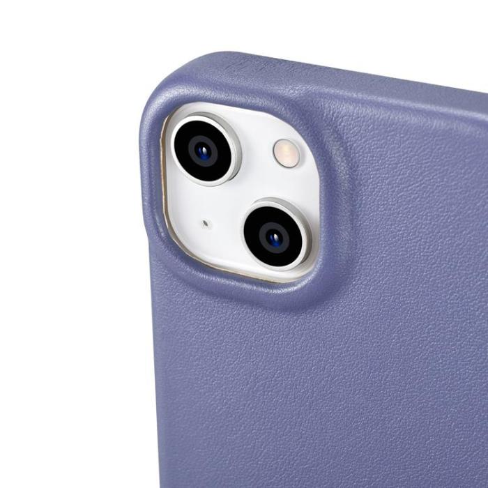 ICARER - iCarer iPhone 14 Plus Plånboksfodral Magsafe CE Läder - Ljuslila