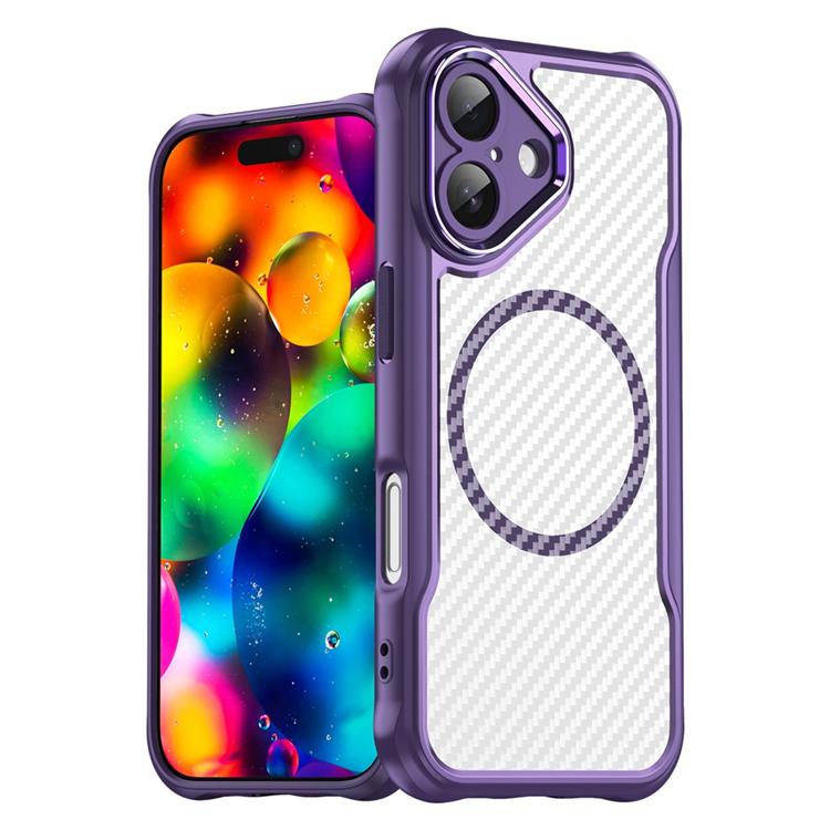 iPhone 17 Mobilskal MagSafe Carbon Fiber - Lila | 2353 | AlltMobil