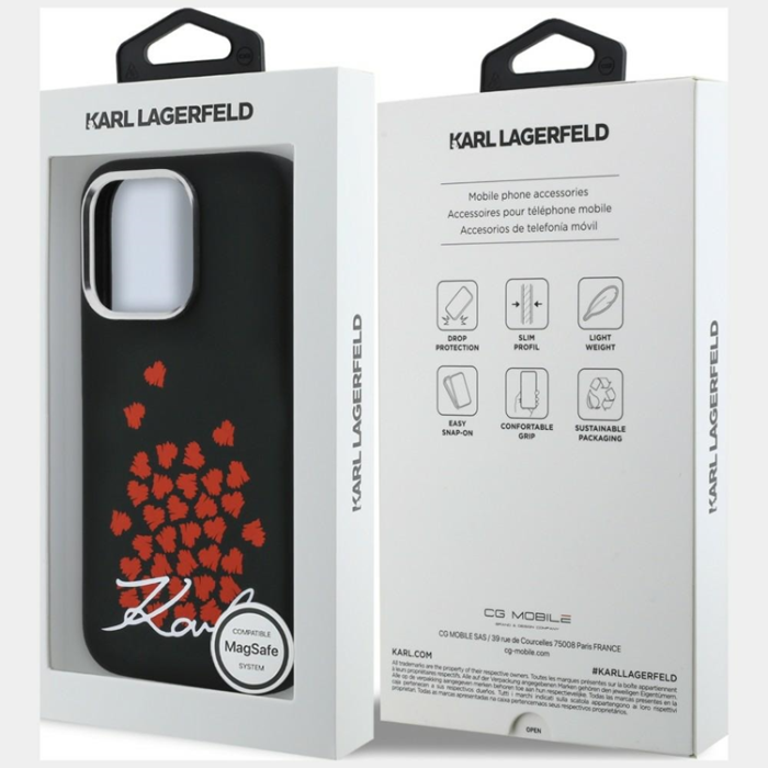 KARL LAGERFELD - KARL LAGERFELD Mobilskal För iPhone 16 Pro MagSafe Silikon Heart Sign Logo