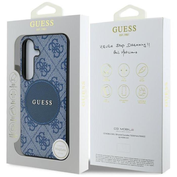 Guess - Guess Galaxy S25 Plus Mobilskal MagSafe Round Patch Classic Logo - Blå