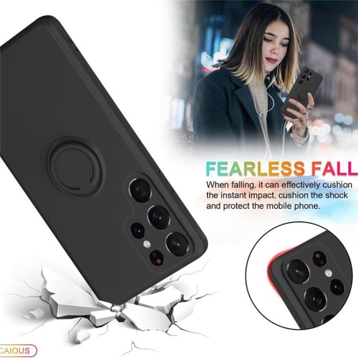 A-One Brand - Mobilskal till Galaxy S25 Ultra Ring Kickstand med Rem