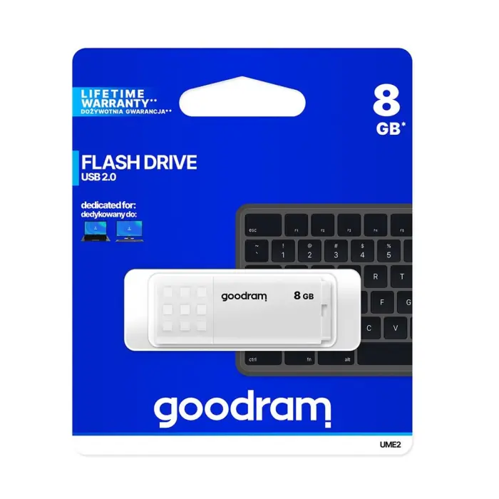 Goodram - Goodram 8GB USB 2.0 Minne Vit