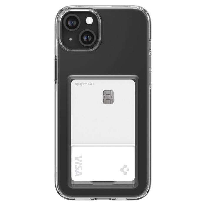 Spigen - Spigen iPhone 15 Plus Mobilskal Korthållare Crystal - Clear