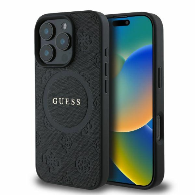 Guess Mobilskal till iPhone 16 Pro Magsafe Saffiano Peony Classic Logo