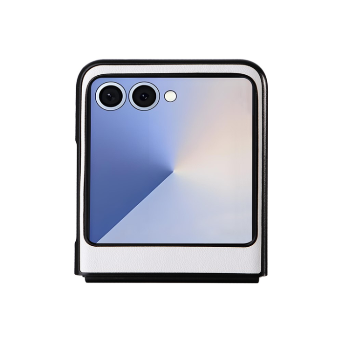 A-One Brand - Galaxy Z Flip 7 Mobilskal PU Läder Protective - Vit