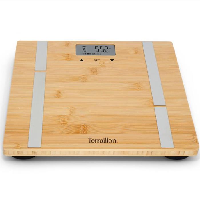 Terraillon - Terraillon Personvåg Bamboo Fit BMI 10-användare, 180 kg
