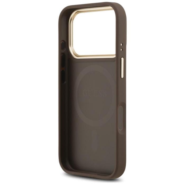 Guess - Guess iPhone 17 Pro Mobilskal MagSafe 4G PU Classic Logo - Brun