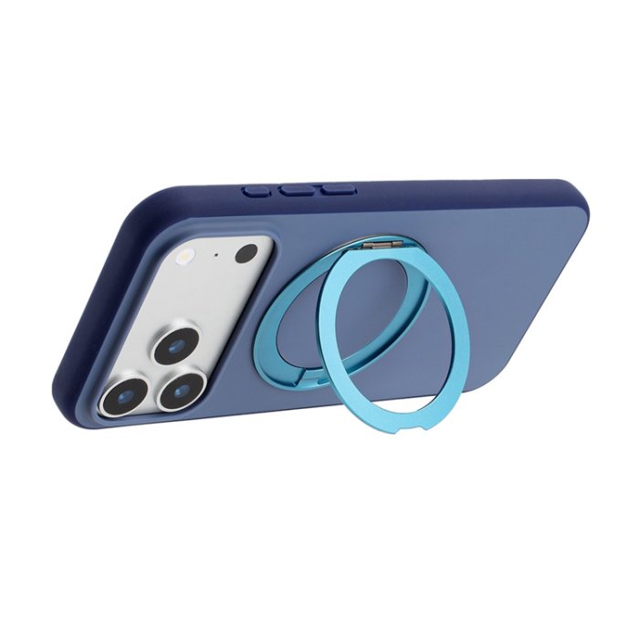 A-One Brand - iPhone 17 Pro Mobilskal MagSafe Rotary Kickstand Skin Touch - Blå