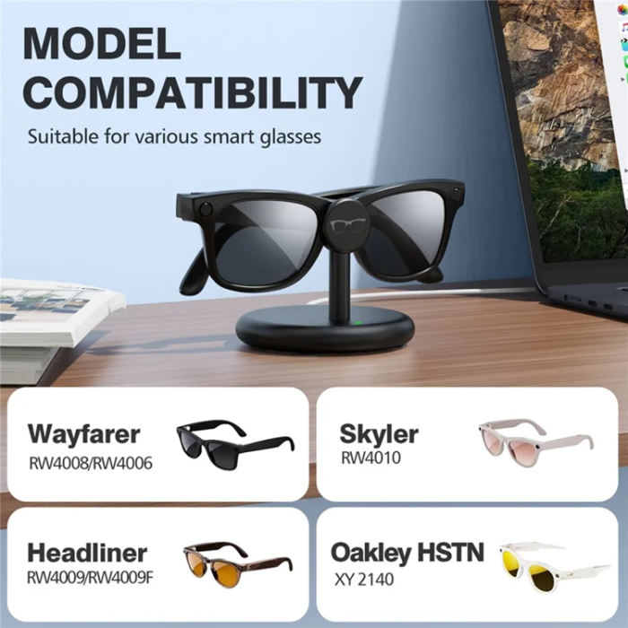 A-One Brand - Laddningsställ AR Smart Glasögon För Ray-Ban Meta - Svart