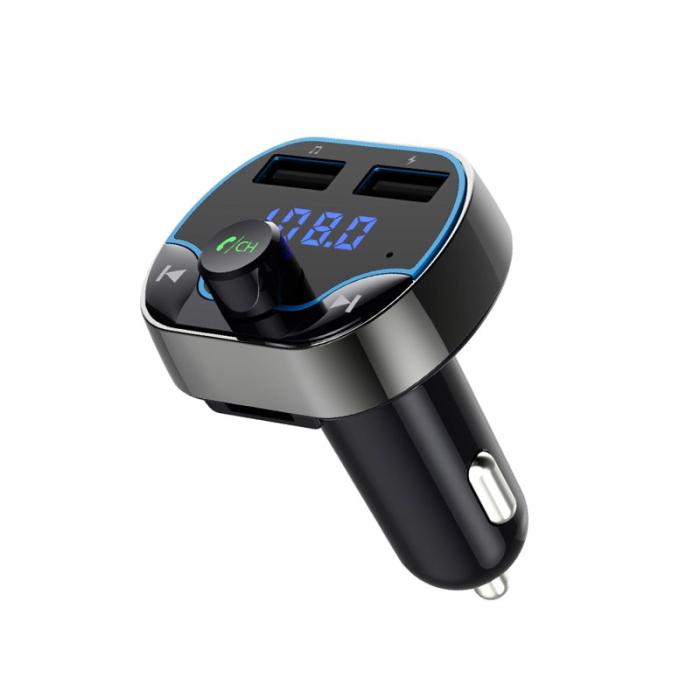 OEM - T24 Bil FM-sändare med röstnavigering, Bluetooth, snabb laddare, svart