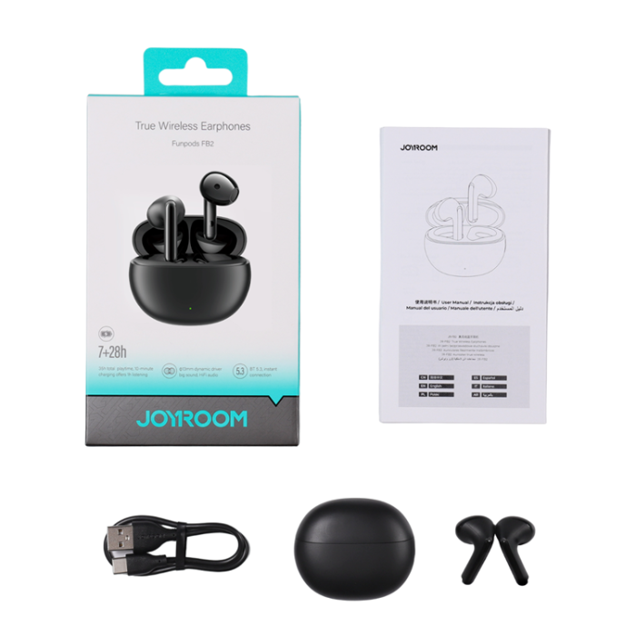 Joyroom - Joyroom Funpods Trådlösa In-Ear-Hörlurar (JR-FB2) - Svart