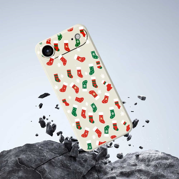 A-One Brand - iPhone Air Mobilskal Röd och Grön Socks Pattern TPU - Grön