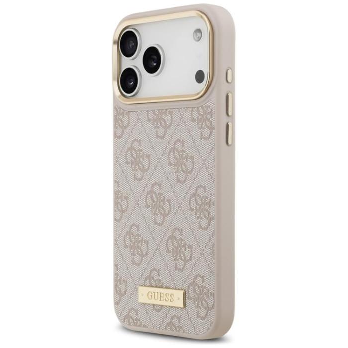 Guess - Guess iPhone 17 Pro Max Mobilskal MagSafe 4G Logo Plate - Rosa