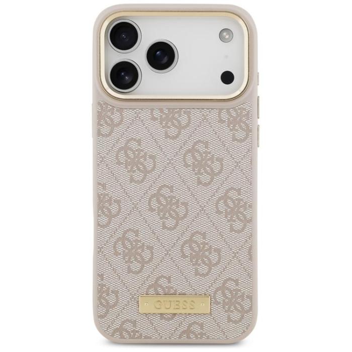 Guess - Guess iPhone 17 Pro Max Mobilskal MagSafe 4G Logo Plate - Rosa