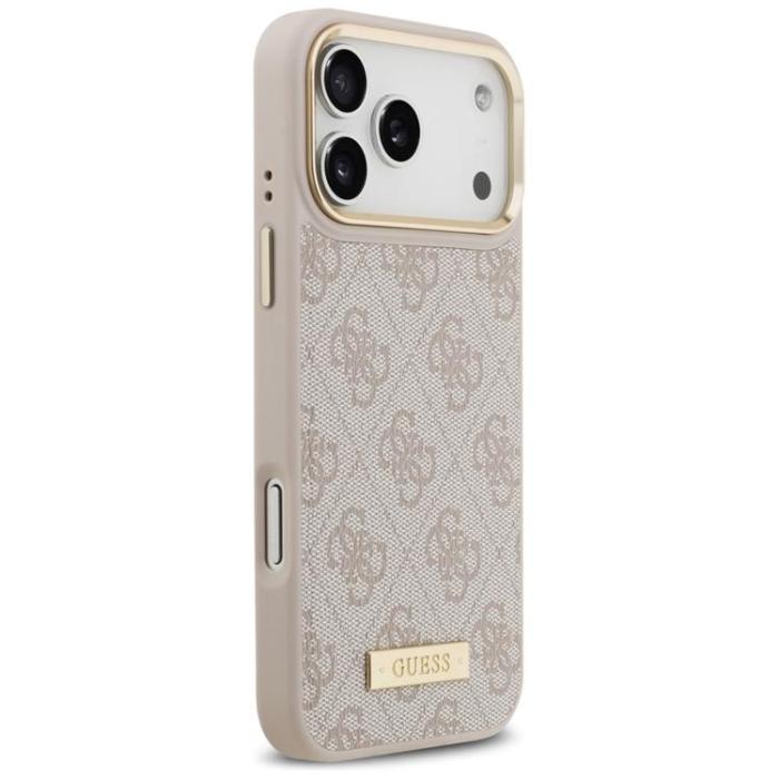 Guess - Guess iPhone 17 Pro Max Mobilskal MagSafe 4G Logo Plate - Rosa