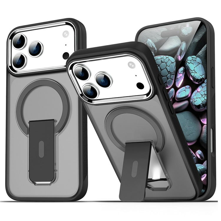 iPhone 17 Pro Mobilskal MagSafe PC+TPU med Kickstand - Svart | 2353 | AlltMobil