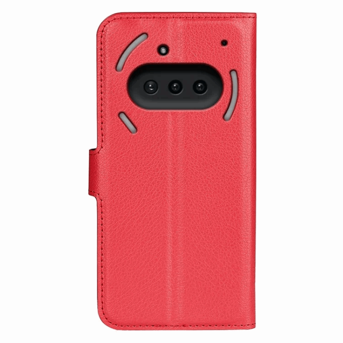 A-One Brand - Nothing Phone (3a) Plånboksfodral Litchi Texture - Röd