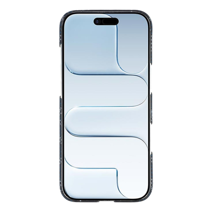 A-One Brand - iPhone Air Mobilskal MagSafe Aramid Fiber Geometric - Blå