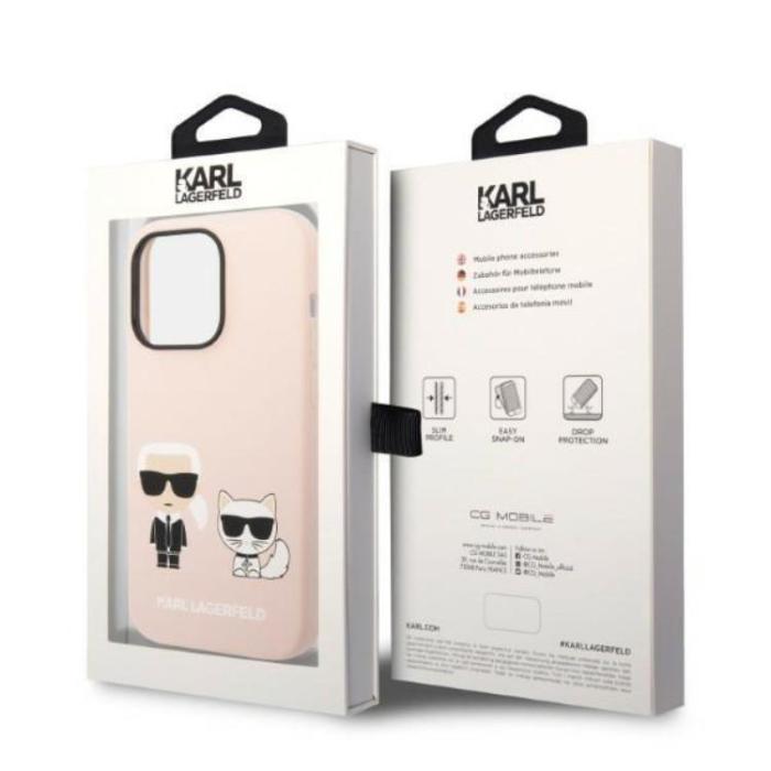 KARL LAGERFELD - Karl Lagerfeld iPhone 14 Pro Max Mobilskal Magsafe Silicone - Rosa