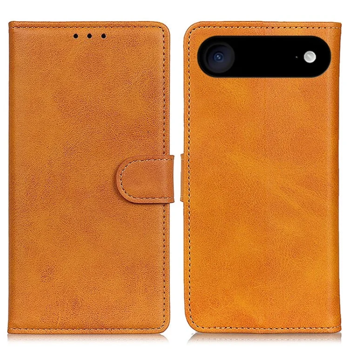 A-One Brand - iPhone 17 Air Plånboksfodral Cowhide Texture - Brun