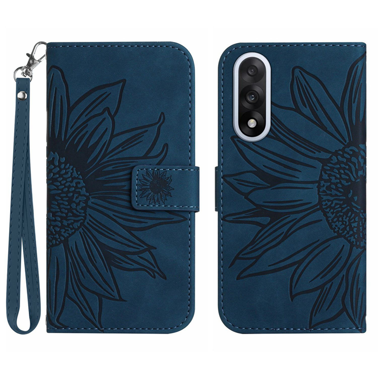 OnePlus Nord 5 Konstläder Plånboksfodral Sunflower Imprint - Blå | 2353 | AlltMobil
