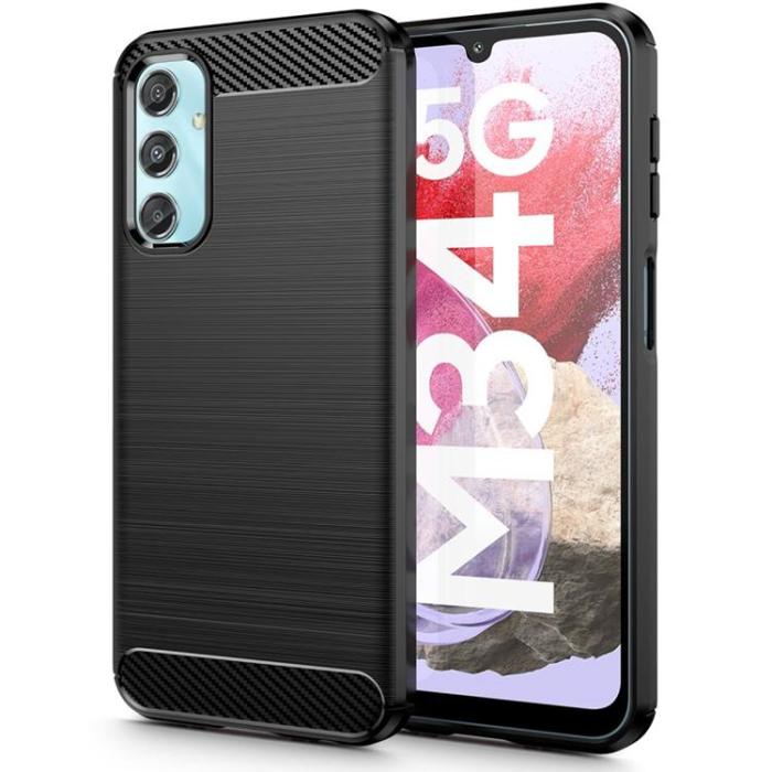 Tech-Protect - Tech-Protect Galaxy M34 Mobilskal TPU Carbon - Svart
