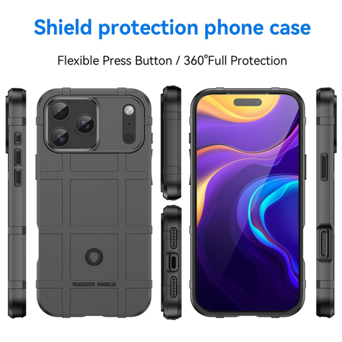 A-One Brand - iPhone 17 Pro Max Mobilskal Grid Design Soft TPU - Svart