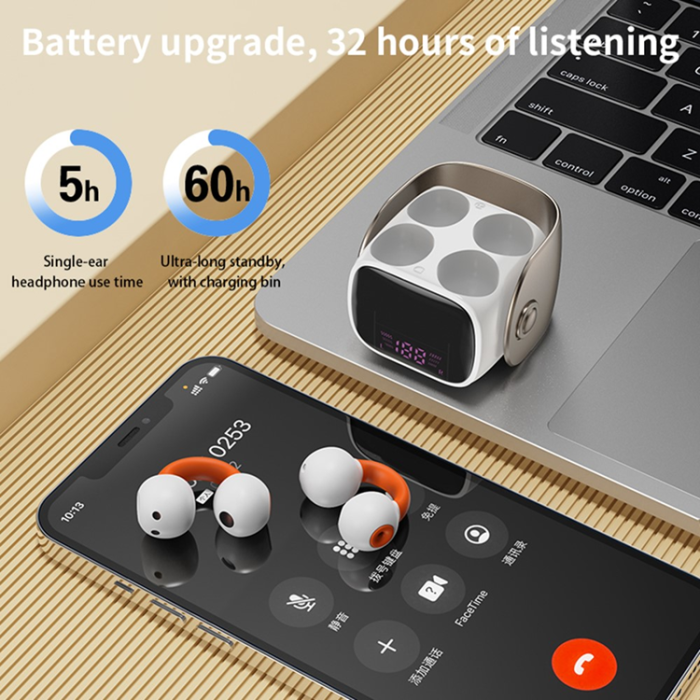 A-One Brand - Trådlösa Hörlurar Ear Clip Bluetooth Sports Stereo QH51