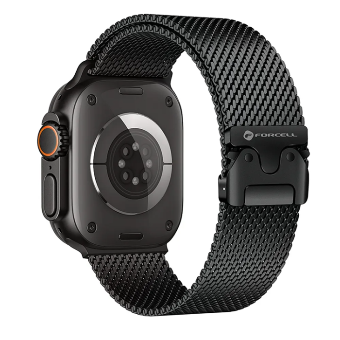 Forcell - Forcell Apple Watch (38/40/41) Armband Stainless Steel - Svart
