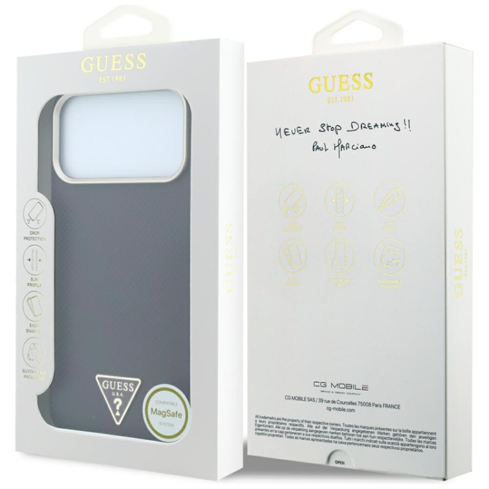 Guess - Guess Mobilskal För iPhone 18 Pro Max/17 Pro Max Magsafe Kevlar Triangle Logo