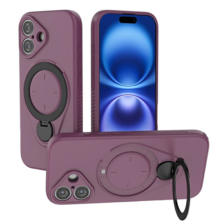 iPhone 16 Mobilskal MagSafe Rotating Kickstand TPU PC - Lila (Lila) | 2353 | AlltMobil