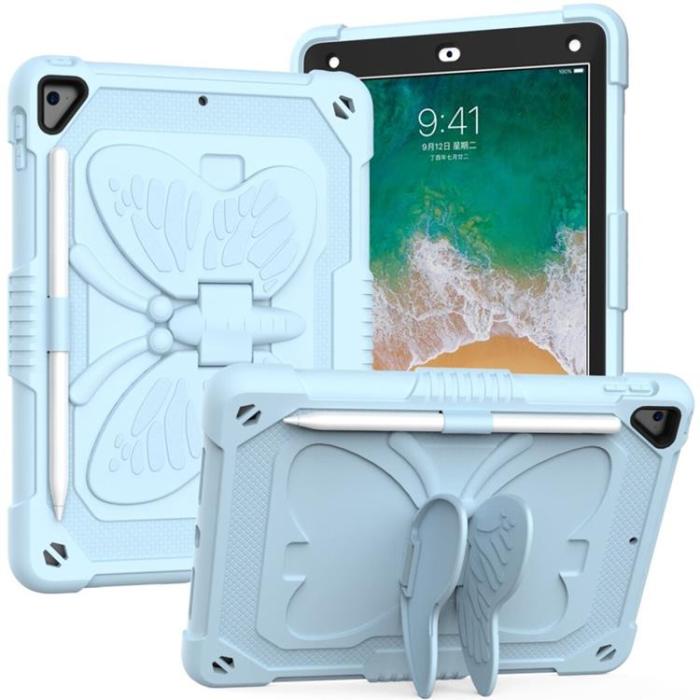 UTGATT1 - iPad 9.7 (2017/2018/Air/Air2) Skal Butterfly Hybrid med Axelrem - Blå