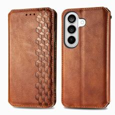 OEM - Pl&aring;nboksfodral f&ouml;r Samsung Galaxy S26 Konstl&auml;der - Brun