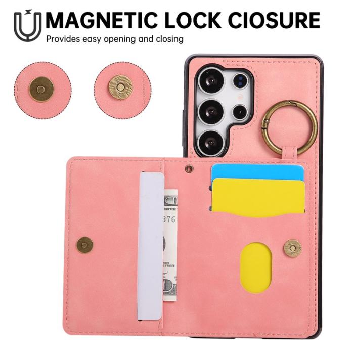 OEM - Mobilfodral för Samsung Galaxy S26 Ultra Konstläder + TPU - Roséguld