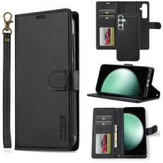 LC.imeeke - LC.IMEEKE Pl&aring;nboksfodral f&ouml;r Samsung Galaxy S26 Konstl&auml;der Magnetiskt - Svart