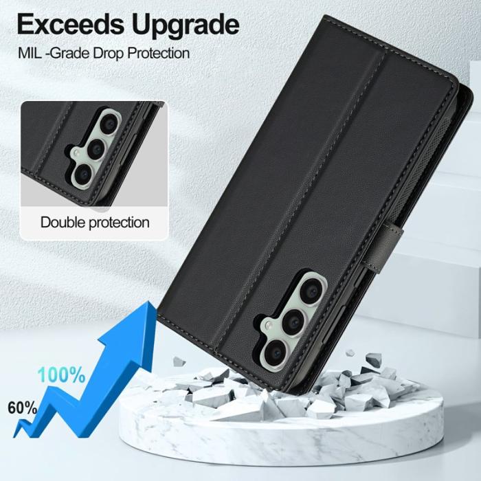 LC.imeeke - LC.IMEEKE Plånboksfodral för Samsung Galaxy S26 Konstläder Magnetiskt - Svart