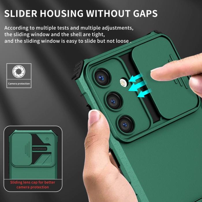 OEM - Mobilskal för Samsung Galaxy S26 Kamera Skydd PC + TPU - Svartgrön
