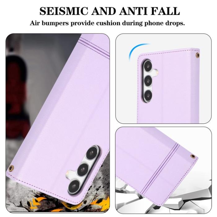 OEM - Mobilskal för Samsung Galaxy S26 TKonstläder Flip - Lila
