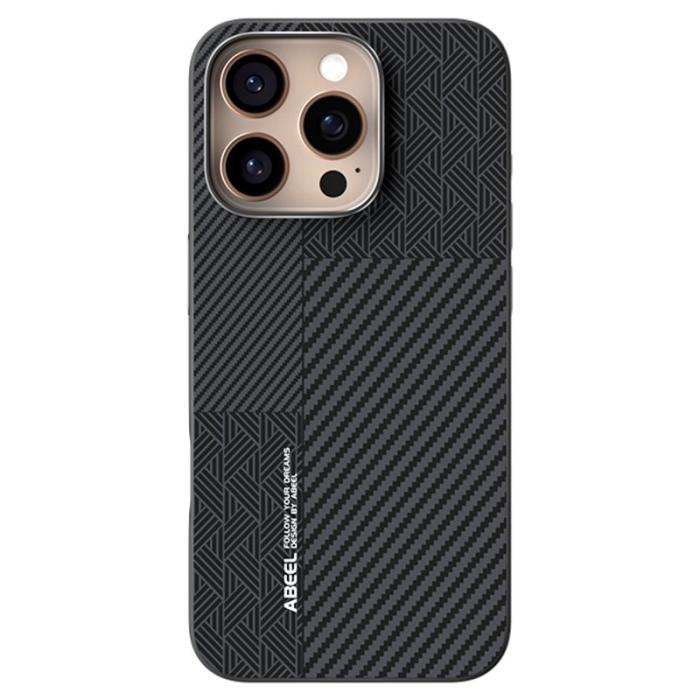 ABEEL - ABEEL iPhone 16 Pro Fodral PC TPU Aluminium KonstLäder - Textur 1