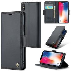 Caseme - CASEME Series Pl&aring;nboksfodral Konstl&auml;der f&ouml;r iPhone XS - Svart