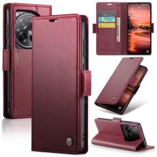 Caseme - CASEME 023 Series OnePlus 12 5G Pl&aring;nboksfodral Konstl&auml;der St&auml;ll - R&ouml;d