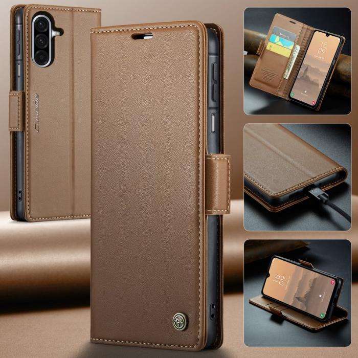 Caseme - CASEME 023 Series Konstläder Plånboksfodral för Samsung Galaxy A17 5G/4G - Brun