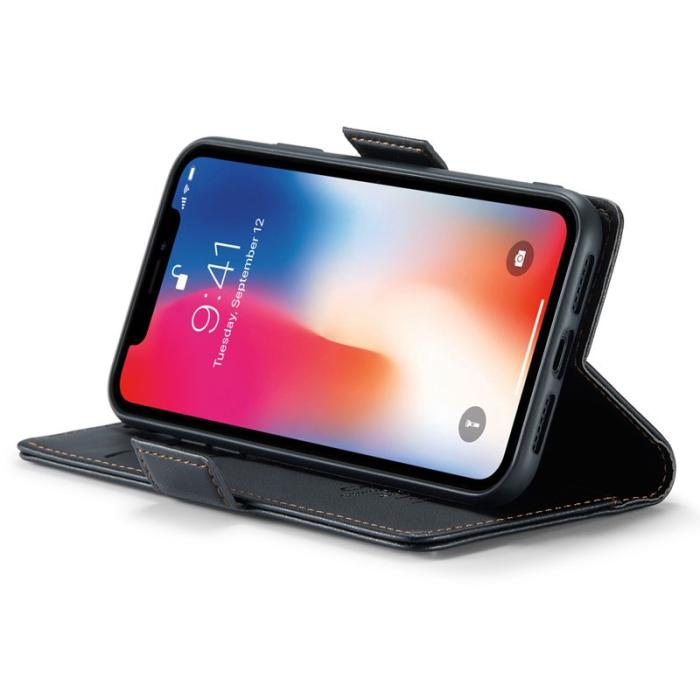 Caseme - CASEME Series Plånboksfodral Konstläder för iPhone XS - Svart