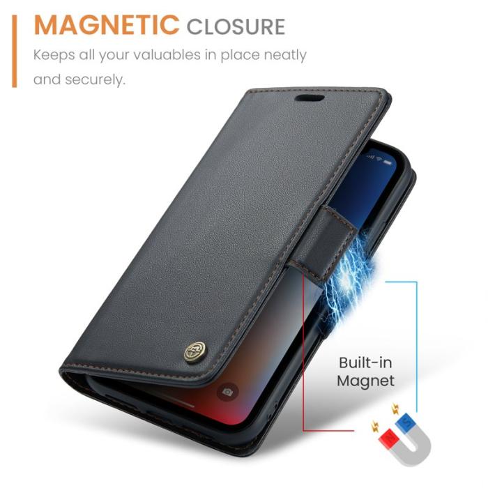 Caseme - CASEME Series Plånboksfodral Konstläder för iPhone XS - Svart