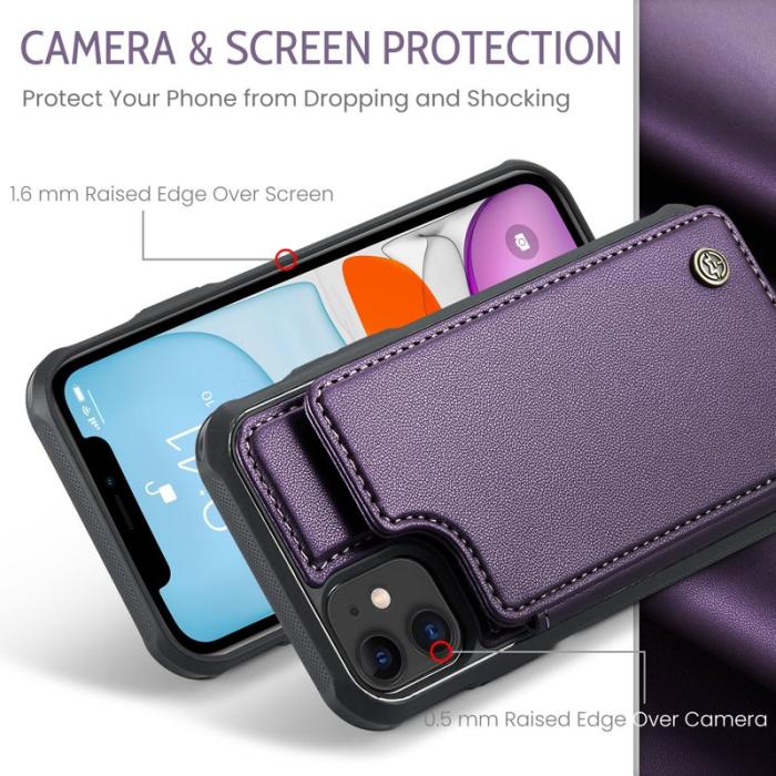 Caseme - CASEME C22 iPhone 11 Fodral Konstläder med RFID, Lila
