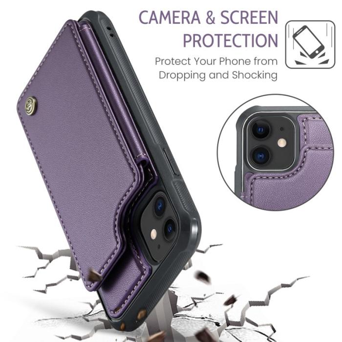 Caseme - CASEME C22 iPhone 11 Fodral Konstläder med RFID, Lila