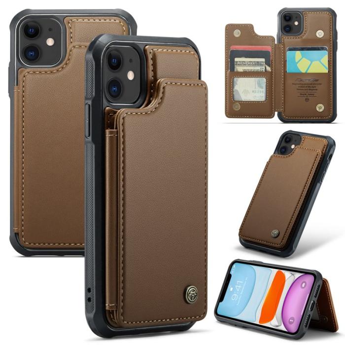 Caseme - CASEME C22 iPhone 11 Fodral KonstLäder RFID-Skydd - Brun