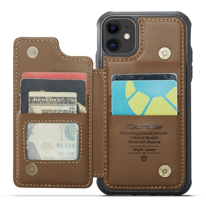 Caseme - CASEME C22 iPhone 11 Fodral KonstLäder RFID-Skydd - Brun