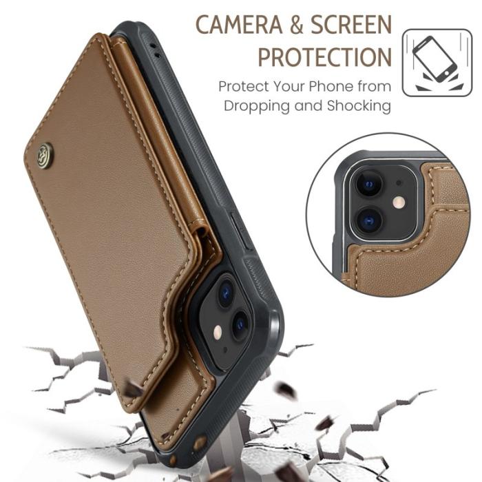 Caseme - CASEME C22 iPhone 11 Fodral KonstLäder RFID-Skydd - Brun