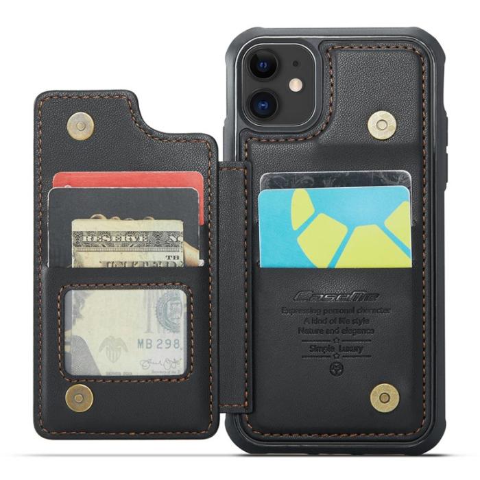 Caseme - CASEME C22 iPhone 11 Fodral Konstläder med RFID, Svart